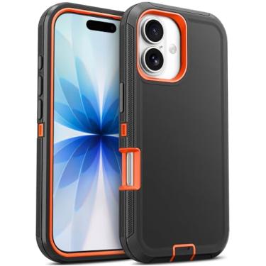 Imagem de Jelanry Capa para iPhone 17 5G de 6,3 polegadas, resistente, resistente e de camada dupla, à prova de quedas, proteção à prova de quedas com porta antipoeira e armadura de arranhões, capa traseira