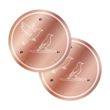 Imagem de NOKOXIN Disco de cobre para banho de pássaros, limpador de banho de pássaros de cobre 99,99% puro, suporte de ponto triplo, cutelo de água para todas as estações para banhos e tigelas de pássaros ao