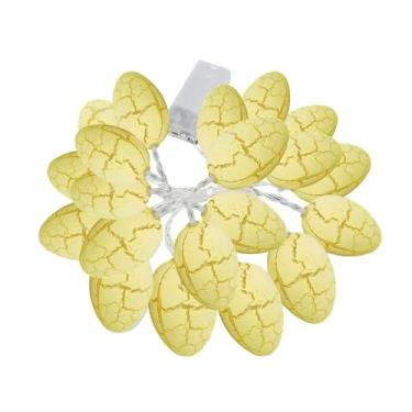 Imagem de LUMINFLY Corda de luzes LED de Páscoa de 2,8 m com 20 ovos com padrão de rachadura, alimentada por bateria para decorações internas e festas