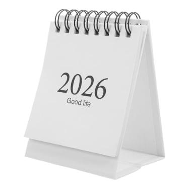 Imagem de MAGICLULU Mini Calendário de Mesa 2026-2027 Mini Calendário Mensal de Mesa Com E Encadernação Em Argolas Metálicas, Espiral Dupla, Portátil para Planejamento Em Casa E No Escritório, Branco