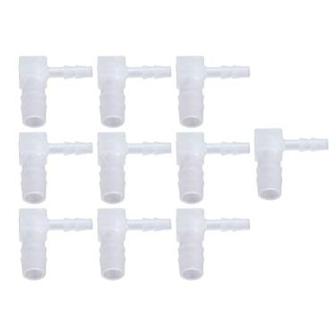 Imagem de Akozon 10 PCS L Tipo Cotovelo de 90 Graus Acessórios Redutores de Articulação de Mangueira de Plástico - Acessórios de Tubo de Conexão PP Leve para Bomba e Tubos de Silicone (Cotovelo 8 * 4MM)