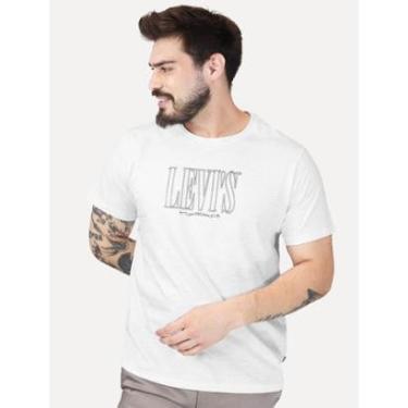 Imagem de Camiseta Levis Masculina Rope Country Center Logo Branca Mescla-Masculino
