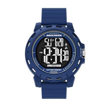 Imagem de Skechers Relógio masculino Newkirk digital de silicone azul (modelo: SR5252)