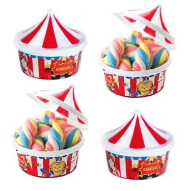 Imagem de Pote de Lembranças para festa Infantil Circo - Kit com 4 - Plasútil
