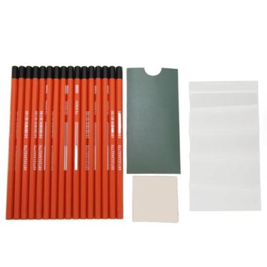 Imagem de Conjunto de lápis de carvão profissional 16 PCS Lápis de desenho de esboço suave premium para artistas iniciantes Adultos Crianças Retrato Paisagem Natureza morta Desenho Seguro (Carbono Duro)