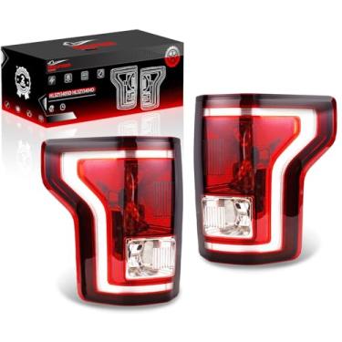 Imagem de Maureen Lanterna traseira LED traseira esquerda e direita do lado do passageiro para Ford F150 2015-2017 lanternas traseiras esquerda e direita substituir OE#HL3Z13405D HL3Z13404D