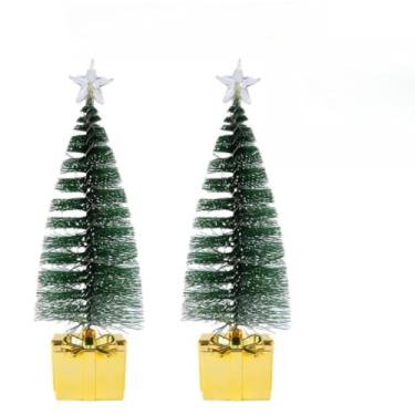 Imagem de Mini Árvore de Natal Artificial Decorada para Mesa com LED Embutido Colorido - Enfeite de Luz Pinheiro para Decoração de Natal de Mesa(2)