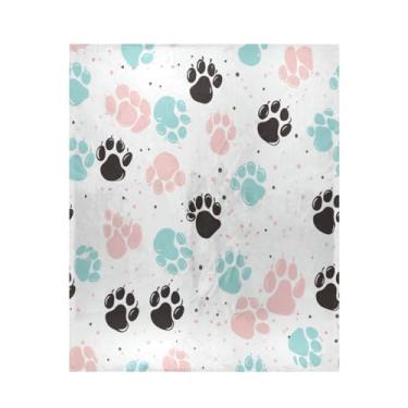 Imagem de Blueangle Cobertor de pata de cachorro Doodle super macio e quente, 127 x 152 cm, leve para todas as estações, cobertor aconchegante para cama, sofá, sofá, fácil de cuidar (371)
