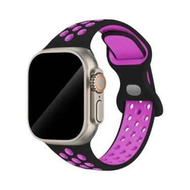Imagem de Pulseira De Borracha Colorida Para Apple Watch Band 44mm 45mm 46mm 49m