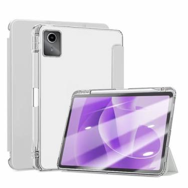 Imagem de Capa com suporte para tablet Lenovo Idea Tab Plus de 12,1 polegadas, capa frontal de poliuretano FJIASTB resistente a arranhões e capa traseira de TPU à prova de choque com suporte para caneta