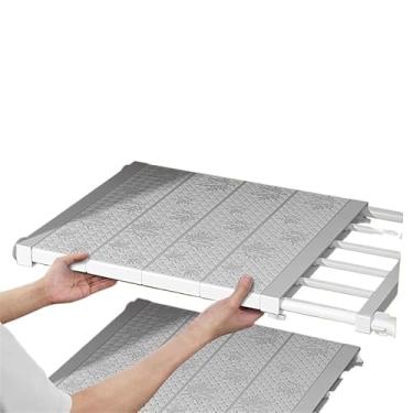 Imagem de Prateleira Inteligente Retrátil Portátil – Extensível 53-90 cm, Largura 30 cm, Aço Inoxidável Branco para Cozinha, Banheiro e Guarda-Roupa