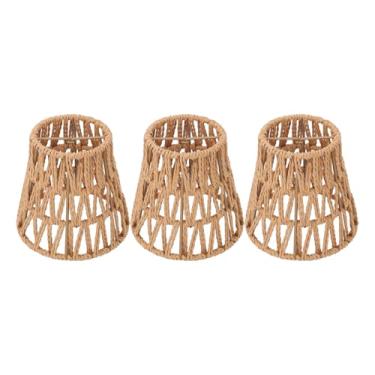 Imagem de LiebeWH Tons de Lâmpada Estilo Boêmio Tecido à Mão Falso Rattan E14 Iluminação Decorativa Compatível Ideal para Luzes de Chão e Pendentes