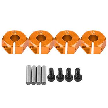 Imagem de Adaptador universal de cubo hexagonal de roda de 12 mm, acessório de atualização para carro esportivo RC escala 1/10, kit de carro off-road [azul, 6 mm] para entusiastas de RC (ouro de 7,0 mm)