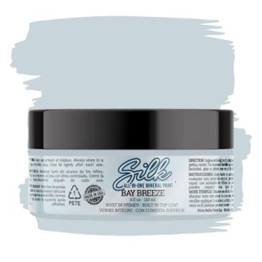 Imagem de Tinta mineral tudo-em-um | Dixie Belle Silk | Bay Breeze (113 g) | Primer à base de água branco náutico multifuncional + acabamento | Tinta durável para móveis | Acabamento refletivo baixo