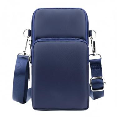 Imagem de Bolsas transversais leves pequenas bolsas para celular mini carteiras de pulso bolsa de ombro bolsa de braço bolsa de mão, Azul escuro 02, Small, Bolsa transversal pequena
