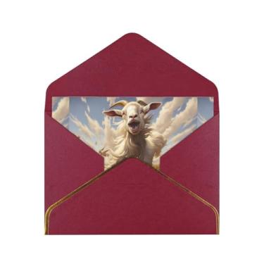 Imagem de SKKNT Cartões comemorativos com estampa de goat Frolic para todas as ocasiões, convites de festa de aniversário de casamento, 12,7 x 15,2 cm