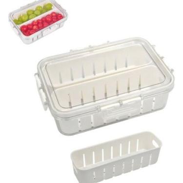 Imagem de Cesto Organizador C/ Tampa Para Geladeira Compacto Funcional - TOP RIO