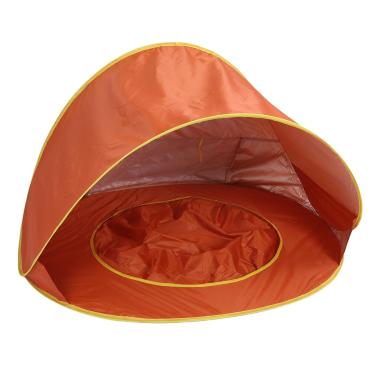 Imagem de Generic Tenda de Praia Pop-up, Abrigo Portátil de Praia para Bebês à Prova de Sol e Com Piscina Embutida e Bolsos de Armazenamento, para Piqueniques de Acampamento Em Viagens Ao Ar (Laranja)