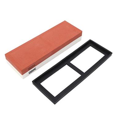 Imagem de Hyuduo Pedra de Afiar Faca, Pedra de Amolar de Corindo Branco Com Base Antiderrapante, Afiador de Dupla Face de Grão 1000/3000 para Facas e Ferramentas de Cozinha