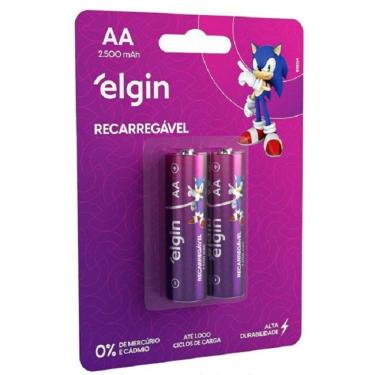 Imagem de Pilha Recarregável Aa 2500Mah Elgin Com 2 Unidades Comum