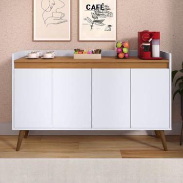 Imagem de Aparador Buffet Sala Hall De Entrada Cantinho Do Café Retrô Prateleira