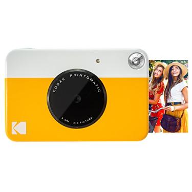 Imagem de Kodak Câmera Printomatic digital, impressão instantânea colorida fotos autoadesivas 5 x 7,5 cm, Tecnologia de impressão ZINK, 5 MP, Flash, Aceita Cartão MicroSD, Amarela