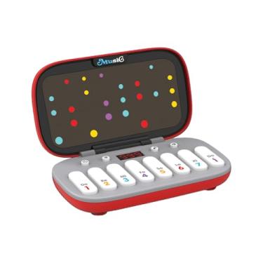 Imagem de Alomejor Jogos de Música, Teclado Eletrônico Portátil Mini Piano Digital Com 7 Ritmos Musicais para Prática de Velocidade Manual Interação Pai-filho (vermelho)