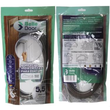 Imagem de Borracha Amortecedora Veda Frestas para Porta - Encaixe Lateral Marrom 5.5m - Belledoor
