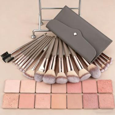 Imagem de Conjunto de pincéis de maquiagem, champanhe, dourado, 20 peças, ferramentas profissionais para sombra, conjunto de pincéis múltiplos, 20 peças