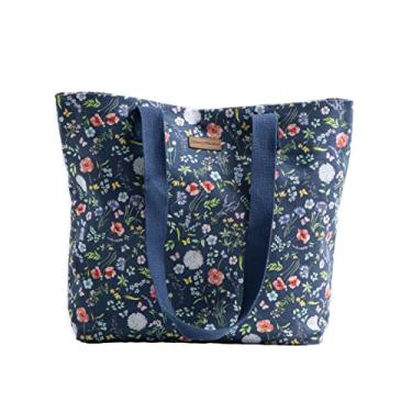 Imagem de Maison d' Hermine Bolsa de compras 100% algodão de lona de ombro para trabalho na praia compras perfeita para mulheres e meninas, Cheeta, Large