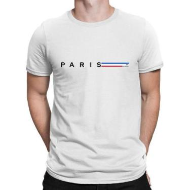 Imagem de Camiseta Masculina Algodão Premium Paris 02 - Cwb, Branco, G, Masculin