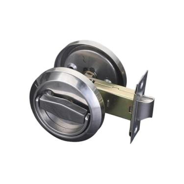 Imagem de Fechaduras de porta ocultas, alça de aço inoxidável, armário embutido, trava mecânica para uso externo, 1 peça (conjunto de polimento)