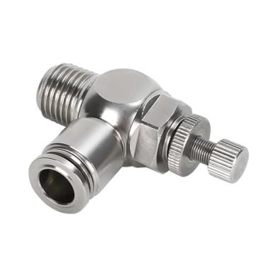 Imagem de 1 peça Interruptor de controle de velocidade de conector rápido de aço inoxidável 304 SL8-02 Válvula de fluxo reguladora de cilindro rosca externa 1/8 1/4 3/8 1/2 (SL12-02)