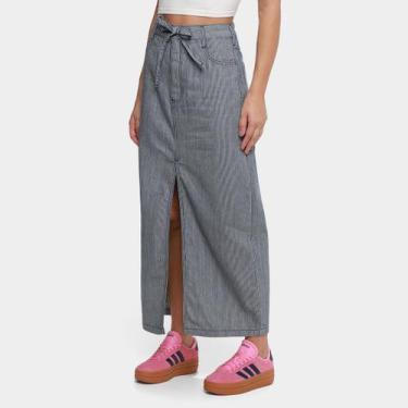 Imagem de Saia Jeans Colcci Casual Feminina, Azul, Branco, 42