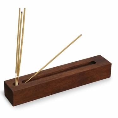 Imagem de Porta Incenso - NATIVO artesanal 30x5x5cm Madeira Peroba resistente ideal para qualquer ambiente - incensário.