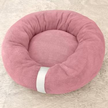 Imagem de Cama Pet Redonda 50cm Soft Fleece – Cama para Cachorro e Gato Pequeno | Ninho Macio e Impermeável(Rose)