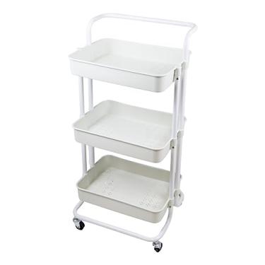 Imagem de Carrinho Organizador Multiuso 3 Prateleiras Com Rodinhas (BRANCO)