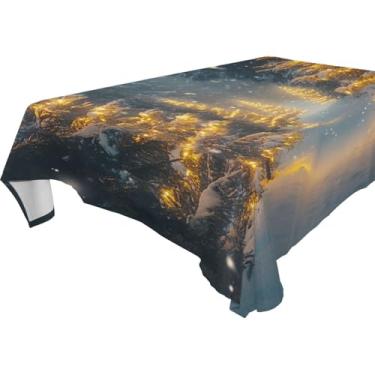Imagem de Blueangle Linda toalha de mesa para árvores de Natal – Toalha de mesa retangular de poliéster impermeável e resistente a manchas para ambientes internos e externos, 137 x 183 cm (24)