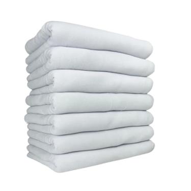 Imagem de Kit 20 Panos de Chão Alvejado Branco 70x40cm Saco Duplo Pano de Limpeza Multiuso 100% Algodão para Uso Doméstico (5 Xadrez 5 Branco)