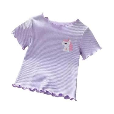 Imagem de Camiseta De Verão De Manga Curta Para Meninas, Leggings Macias, Top De