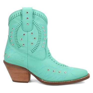 Imagem de Dingo Botas femininas preciosas bordadas com bico de corte pontilhado_DELETE Botas Casuais_DELETE Salto Médio 5-7,6 cm - Verde, Verde, 35