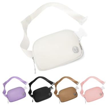 Imagem de Bolsas transversais para mulheres, pochetes modernas, pochete com alça ajustável, bolsa de cinto impermeável em todos os lugares para treino, corrida, viagem, caminhada, Branco