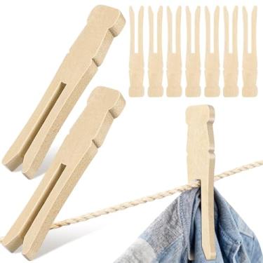 Imagem de KESYOO Prendedores de roupa de madeira resistentes, pequenos pinos de madeira retrô para lavanderia, artesanato, roupas, varal ao ar livre, 50 peças de madeira natural