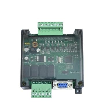 Imagem de 1 peça FX1N-10MR FX1N-10MT PLC placa de controle industrial 6 entradas 4 saídas módulo programável (FX1N-10MR com caixa)