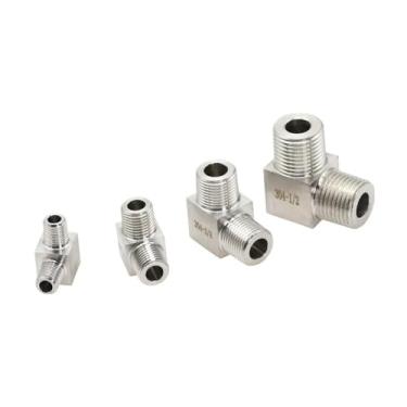 Imagem de 1 peça de conversão de ângulo reto alta pressão 1/20.3 cm 1/10.2 cm 3/20.3 cm 1/5.1 cm NPT macho 90 graus encaixe de tubulação aço inoxidável 304 água gás óleo (3/20.3 cm)