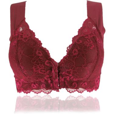 Imagem de Sutiã De Mastectomia Macio Fechamento Frontal Pós-cirurgia Sutiãs De Enfermagem Sem Fio Sem Costura Bralette Big Cup Lingerie Top, Red, 42D