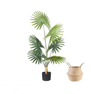 Imagem de Árvore artificial artificial planta palmetto vaso planta, árvore artificial em vaso de 47 polegadas, árvore artificial para decoração de sala de estar em casa, árvore falsa