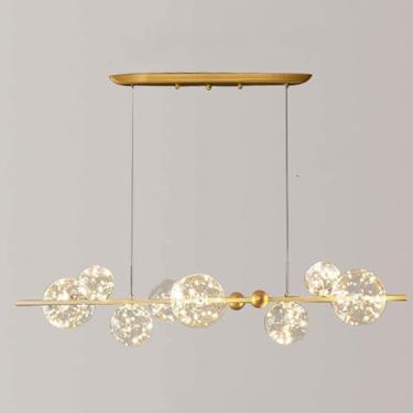 Imagem de Luminária Led Sputnik Lustre Moderno Latão Escovado Dourado Meados Do Século Luz Semi Embutida Lâmpadas Penduradas Para Jantar Quarto Cozinha, Golden., 8