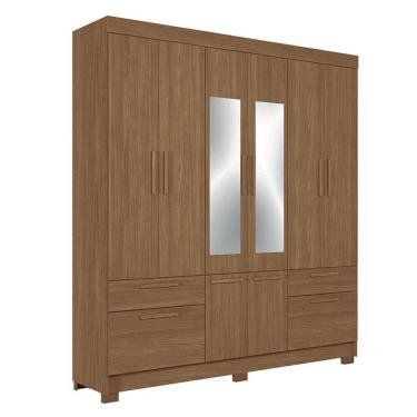 Imagem de Guarda Roupa Casal 8 Portas Curitiba Com Espelho Jatobá - Santos Andirá