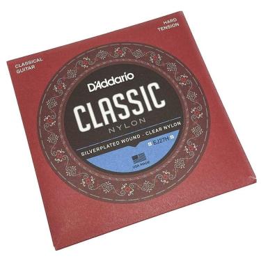 Imagem de Jogo De Cordas Nylon Transparente Violão Tensão Alta Ej27H